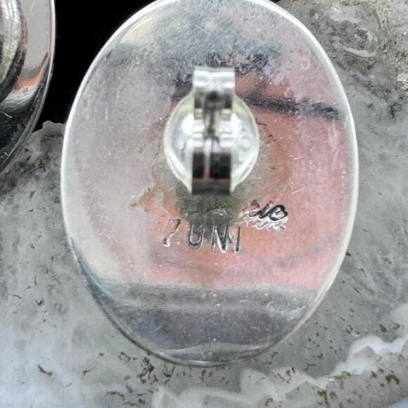 Starllie & Sheryl Edaakie Sterling Multistone Inlay Sunface Stud Earrings #2 - Picture 6 of 10